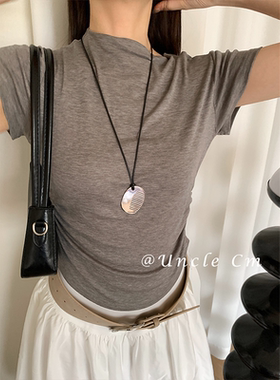 韩版时髦复古银色梳子项链女