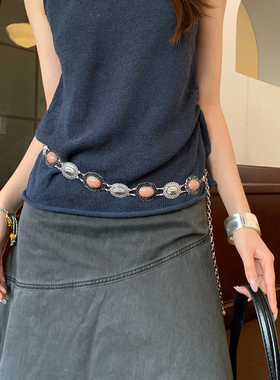 复古波西米亚风棕色腰带女