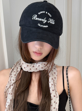 美式复古字母刺绣棒球帽子女
