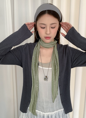 森系文艺风绿色丝巾女2026新款