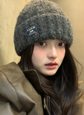 韩版女秋冬针织毛线帽保暖