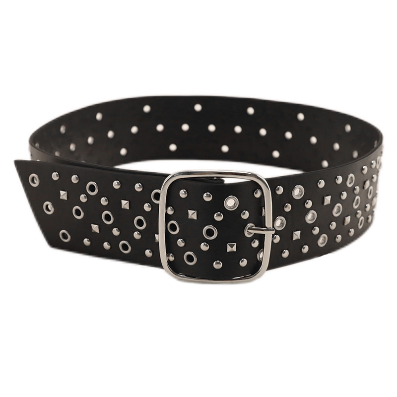 朋克风铆钉宽腰带女重工设计感个性腰封装饰连衣裙子配饰收腰皮带,淘宝优惠券,粉丝福利购,淘宝优惠卷