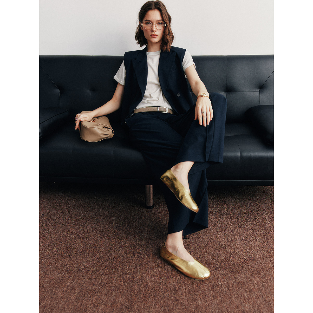 【中式香槟金】足尖的优雅 复古金色圆头平底羊皮牛皮芭蕾舞鞋,淘宝优惠券,粉丝福利购,淘宝优惠卷