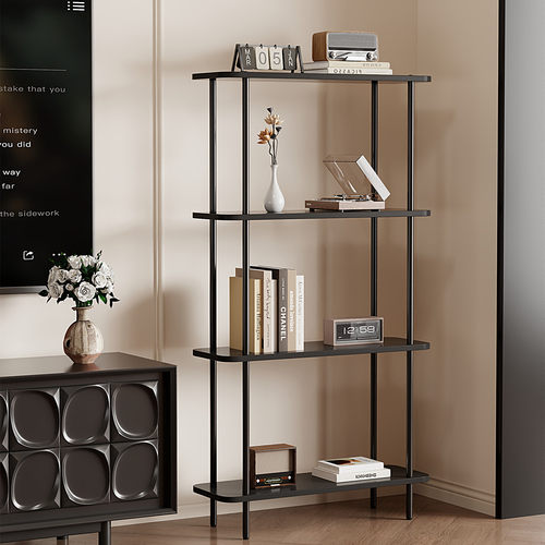 落地书架置物架多层收纳办公室长方形书架金属支架请奢风储物卧室 - 图0