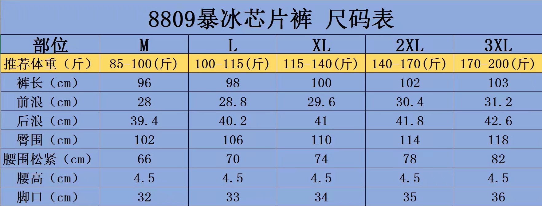 B【晓晓】男女款直筒速干裤暴冰裤 8809-图0