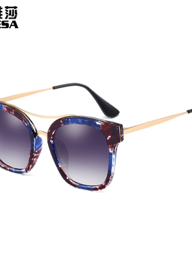 时尚个性太阳镜女黑色长脸显瘦