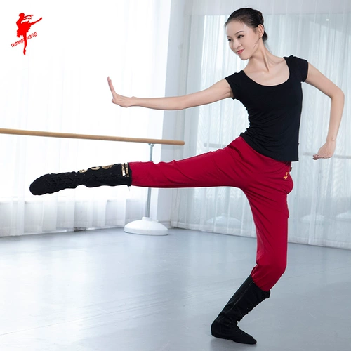 红舞鞋 Ботинки, тканевые этнические высокие сапоги для танцевального шоу