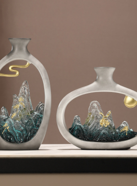 年年有鱼花瓶摆件高档新品