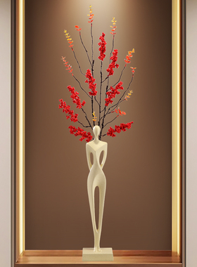 抽象人物细长摆件客厅插花艺术品