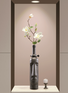 高级感细长花瓶人物摆件轻奢现代客厅电视柜玄关民宿家居花艺装饰