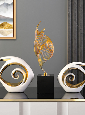 轻奢抽象客厅酒柜电视柜装饰