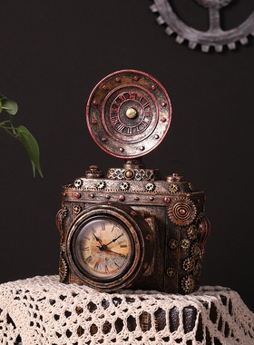 欧式复古照相机店面橱窗桌面装饰树脂摆件老式相机影视拍摄道具