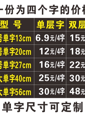 门店玻璃定制订做招牌字体贴纸