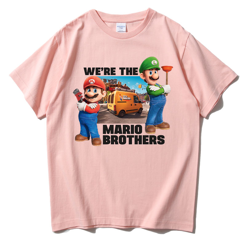 超级马力欧兄弟大电影玛丽路易吉库巴T恤周边儿童Super Mario短袖-图3