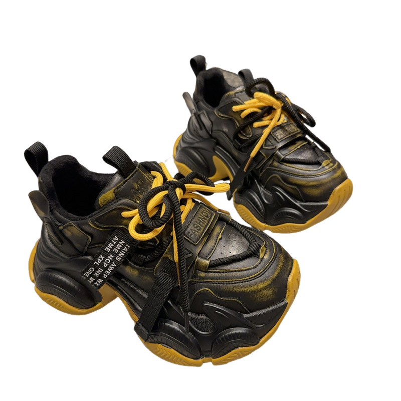 欧货重工撞色厚底老爹鞋女2025新款小个子休闲运动鞋增高时尚潮鞋 - 图3