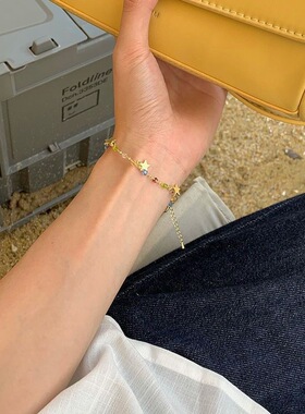 风彩色串珠星星手链55