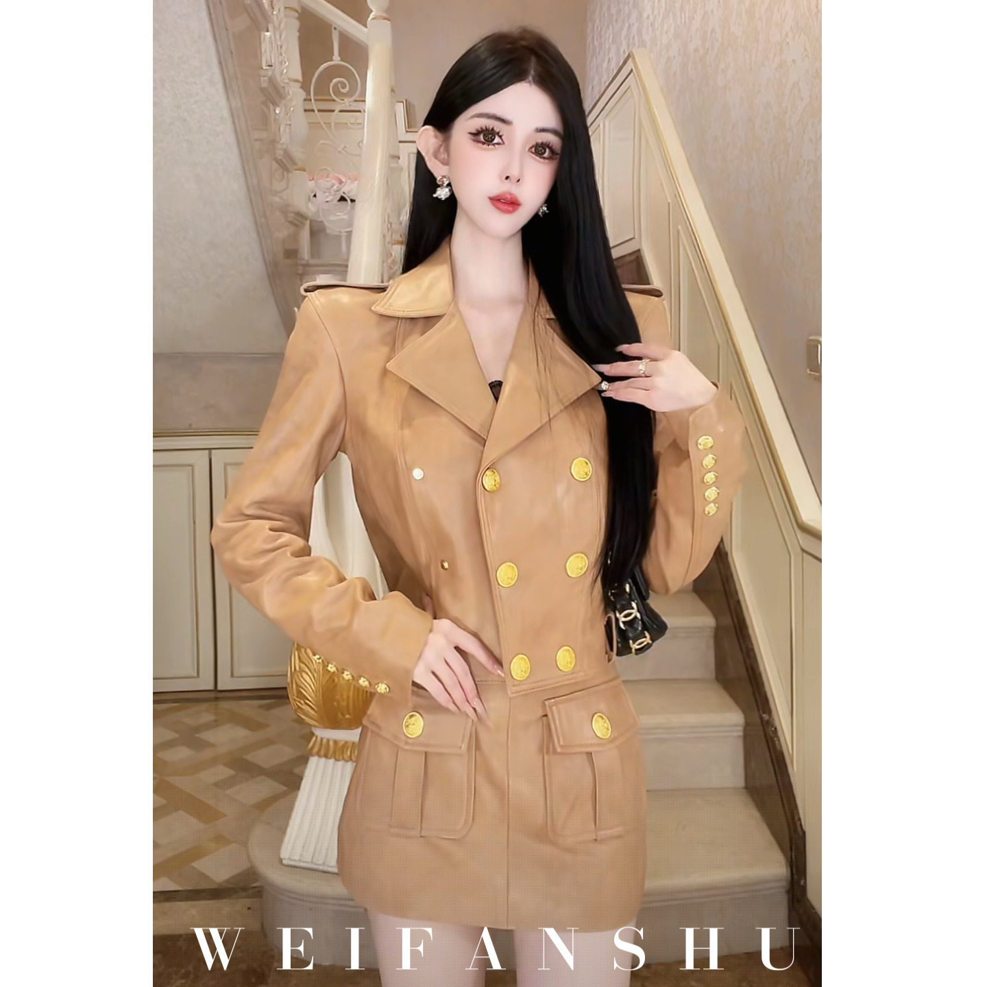 凡舒轻奢 斩男视觉2025年秋冬新款高级感时尚羊皮套装&外套&半裙,淘宝优惠券,粉丝福利购,淘宝优惠卷