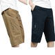 夏季男士纯棉七分裤透气薄款中老年爸爸短裤宽松工装运动沙滩中裤