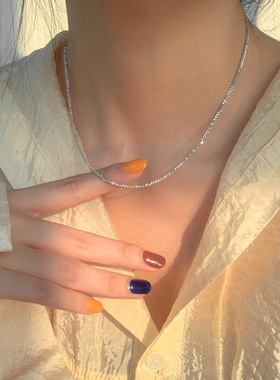 S925银蛇骨链8字锁骨项链女