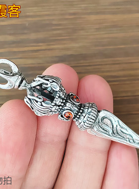 弘霞客男足银复古金刚杵包邮