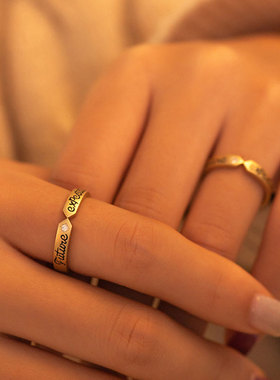 二合一不褪色开口戒指大小可调节