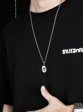 鬼脸面具钛钢吊坠通体钛钢不褪色