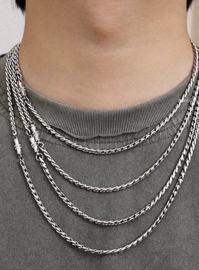 钛钢磁吸项链男简约不褪色百搭个性原创小众冷淡风2025新潮锁骨链