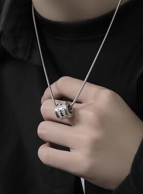 小蛮腰项链男嘻哈个性转运珠高级设计男生小众送女友百搭锁骨吊坠