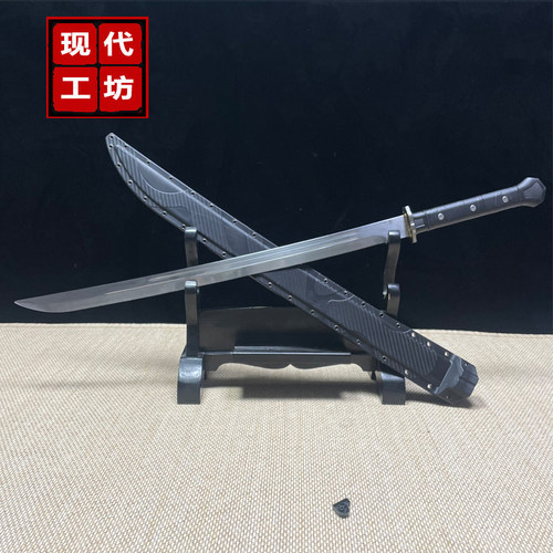 战术雁翎刀一体龙骨轨道钢冷兵器收藏未开刃适用于动漫武术锻炼 - 图2