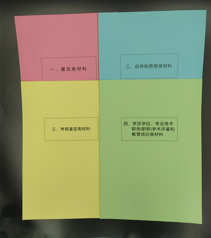 50套装全彩A4干部人事档案十大类分类纸隔页纸索引纸80克分页纸 - 图0