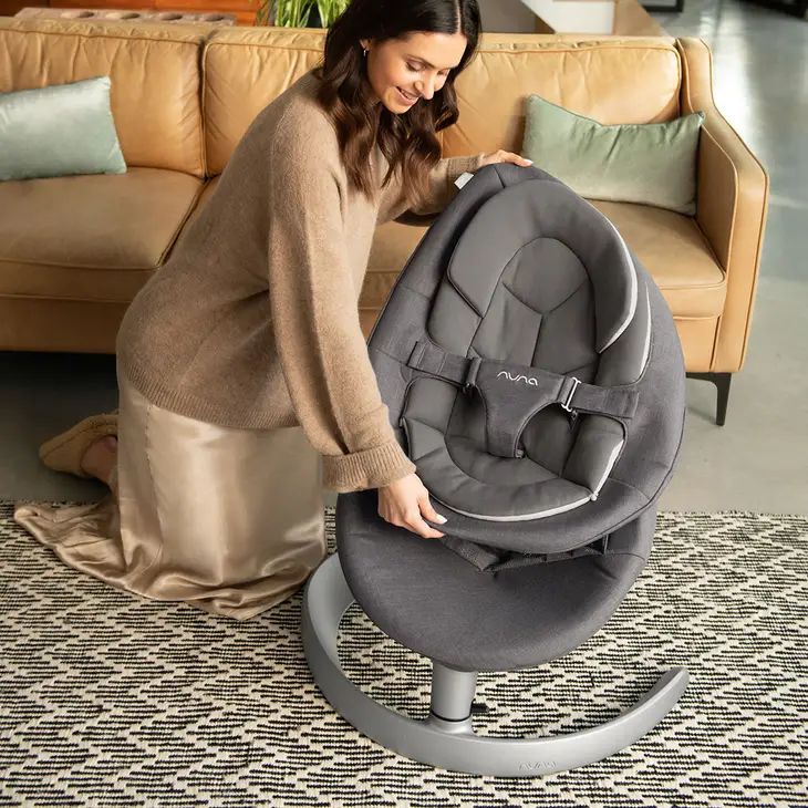 NUNA婴儿摇摇椅哄娃神器宝宝哄睡摇椅躺椅儿童带娃安抚椅摇篮LEAF - 图0