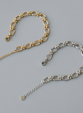 饰品欧美风法式百搭钛钢银色手链