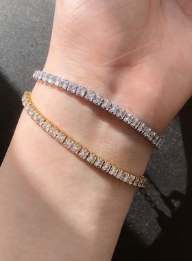 排钻银色手链钻手链钛钢