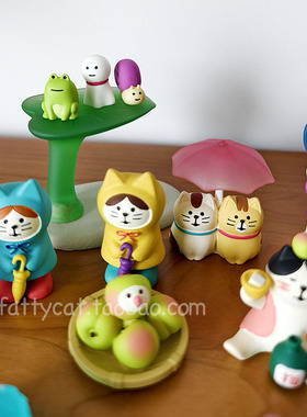 正版decole夏日祭雨季猫咪摆件