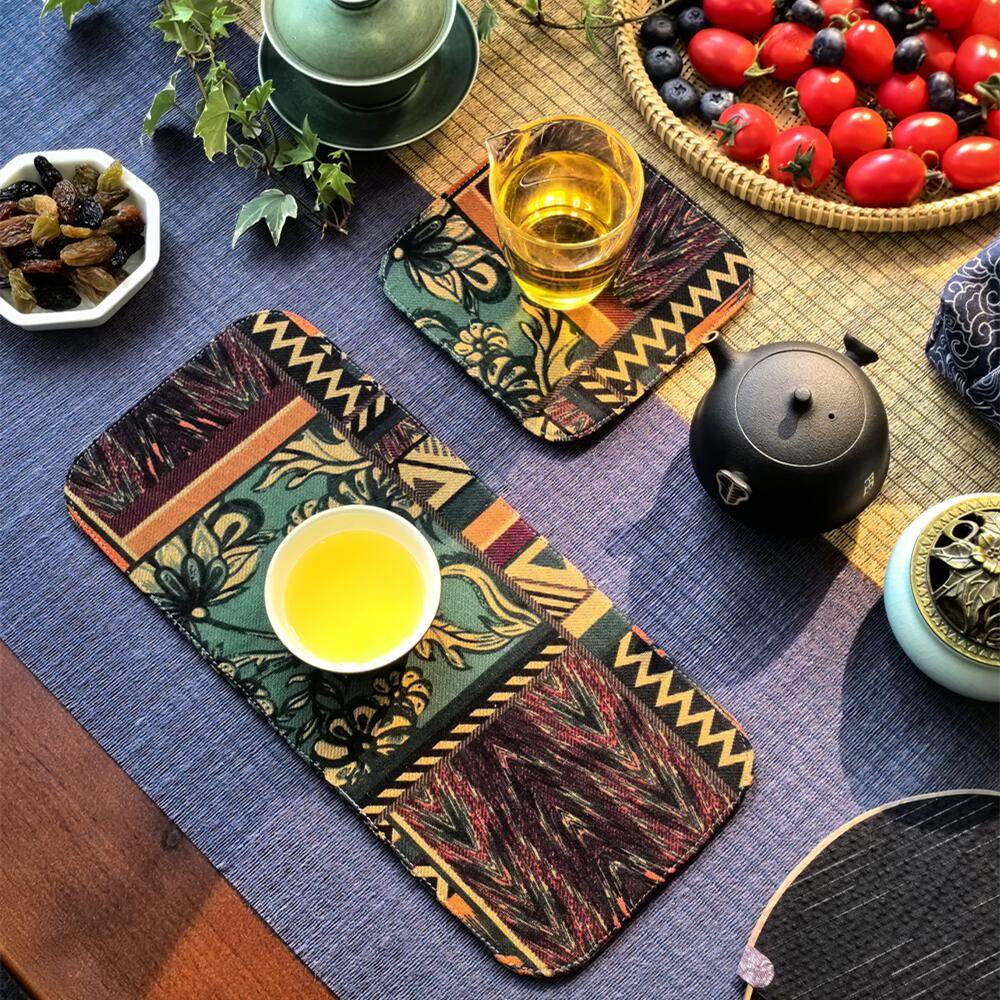 引之棉麻加厚印花茶席布艺桌旗吸水茶布茶杯垫禅意中式复古民族风,淘宝优惠券,粉丝福利购,淘宝优惠卷