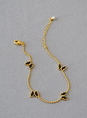 珐琅飞舞的蝴蝶气质黑色高级感