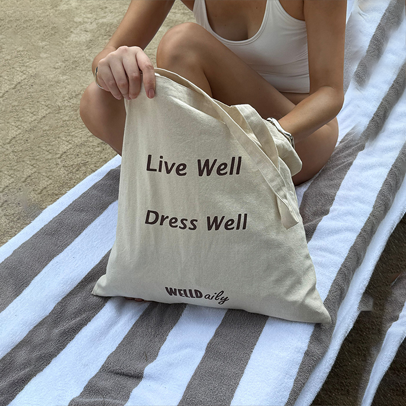 WellD 100%棉  简约字母大容量帆布包 时髦休闲购物单肩包,淘宝优惠券,粉丝福利购,淘宝优惠卷