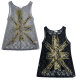 Grunge punk grunge rock style Shibuya hot girl lace bronzing sequins personalized sleeveless vest for women