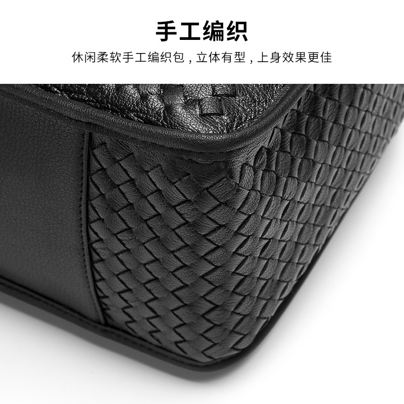 真皮商务简约手提包男横款男士包包 曼伯斯男士包袋