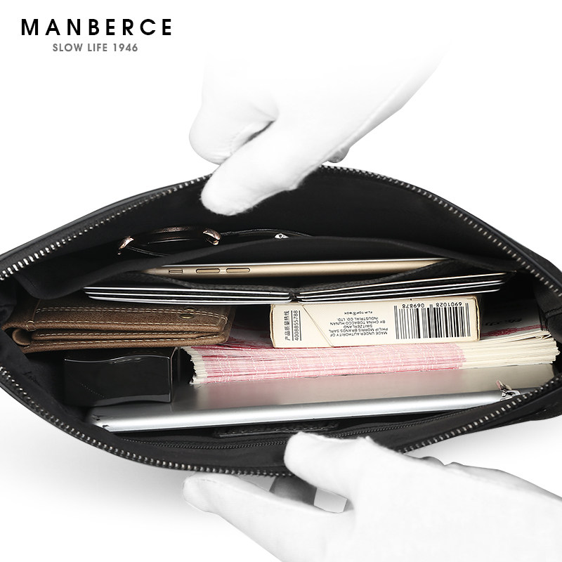 头层牛皮2020新款潮时尚手抓包男包 曼伯斯男士包袋