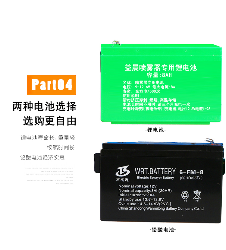 电动喷雾器专用电池农药喷药机器12V8AH26AH铅酸电池 - 图0