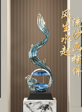 风生水起入户玄关竖高大摆件轻奢客厅电视柜办公室装饰摆件高级感