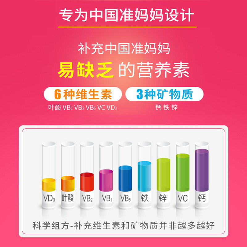 金斯利安叶酸多维片备孕复合维生素 斯利安母婴孕产妇叶酸