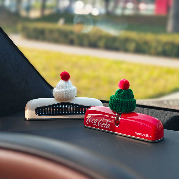 「圣诞氛围」车载停车牌配件圣诞针织帽子节日装饰摆件,淘宝优惠券,粉丝福利购,淘宝优惠卷