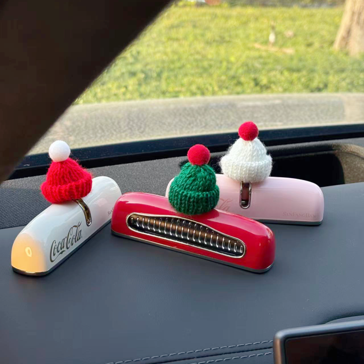 「圣诞氛围」车载停车牌配件圣诞针织帽子节日装饰摆件,淘宝优惠券,粉丝福利购,淘宝优惠卷