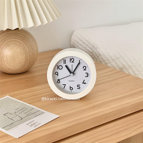 简约高颜值台式静音迷你小闹钟学生卧室桌面床头夜光电子时钟摆件 - 图2