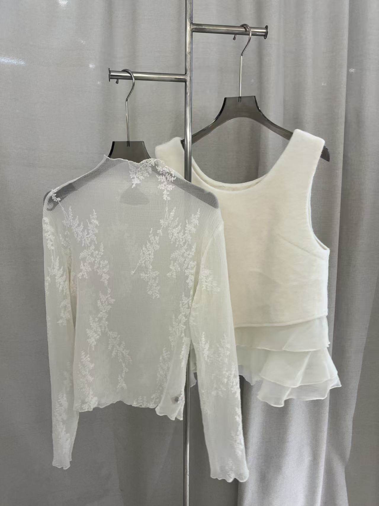 CUPDT 2026新款时尚百搭圆领宽松纯色长袖欧根纱衫,淘宝优惠券,粉丝福利购,淘宝优惠卷