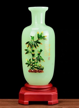 吉祥富贵琉璃花瓶摆件客厅插花新中式家居电视柜玄关新居乔迁礼品