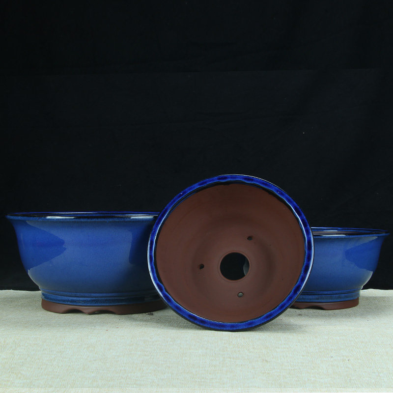 大口径紫砂兰花盆釉面圆盆特价清仓多肉菖蒲花卉釉水特大陶瓷花盆,淘宝优惠券,粉丝福利购,淘宝优惠卷