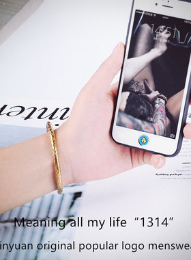 欧美风圆形情侣钛钢手镯